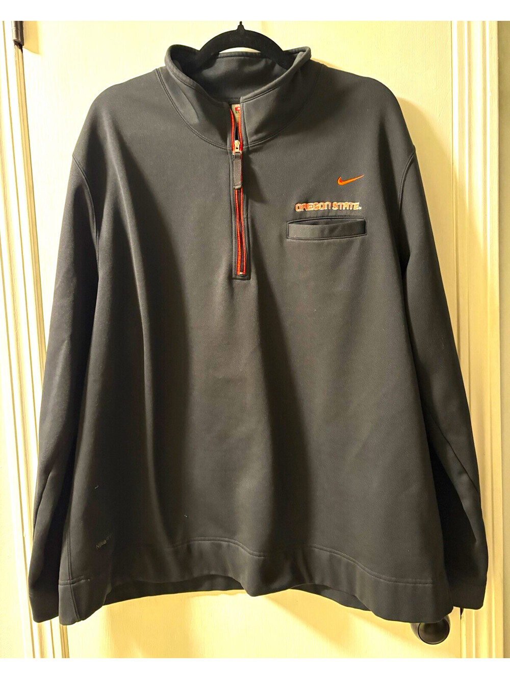 Nike FIT THERMA 1/4 Zip Mock Neck Oregon State Pullover Men’s XL Black